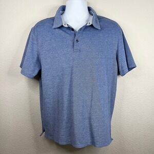 Fairlane Polo Shirt Men's XL Short Blue Slim Fit Performance Pique Stretch Golf